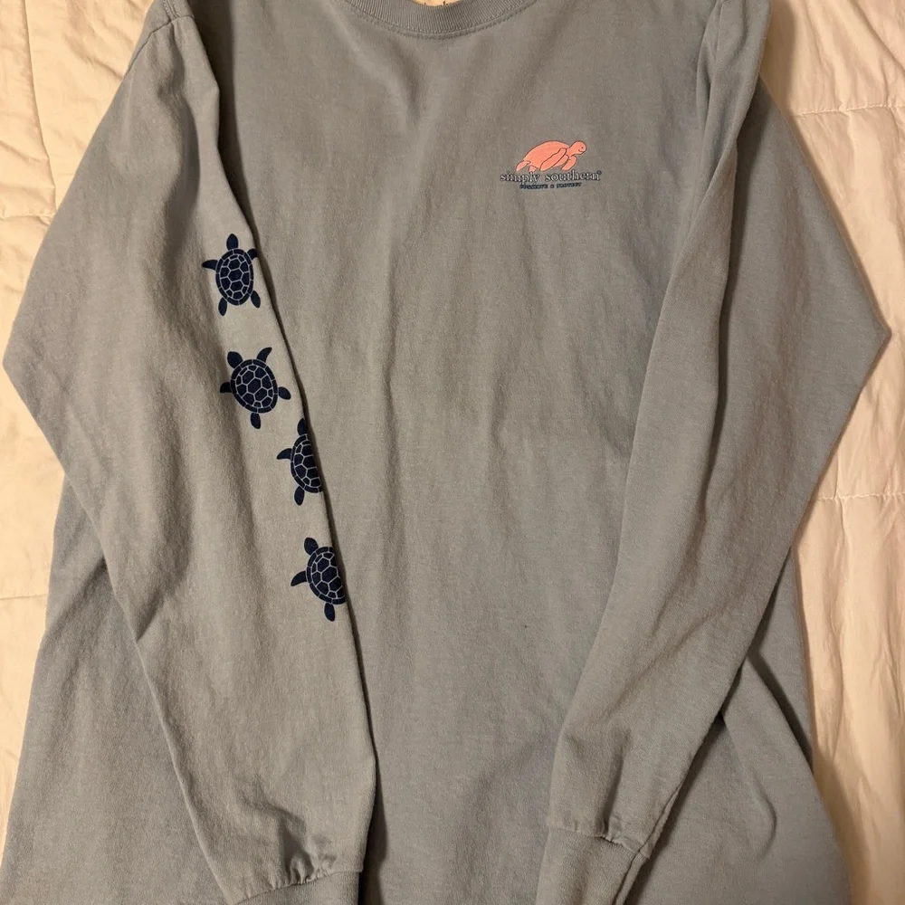 Simply Southern Light Blue Cotton Shirt - Picture 2 of 3